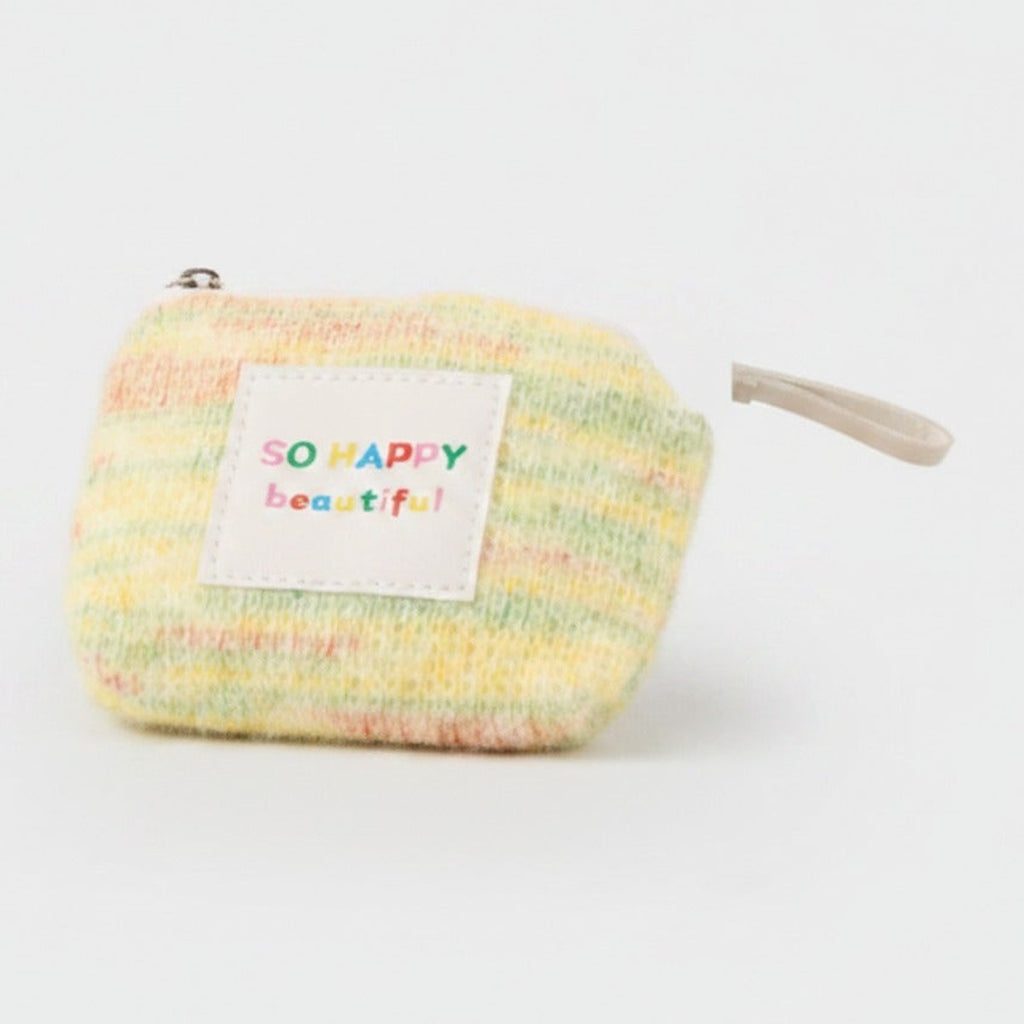 Pastel Rainbow Knit Coin Purse With Charm – bags & wallets (view 1)