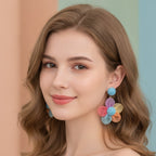 Colorful Petal Dangle Earrings - Rainbow Petals