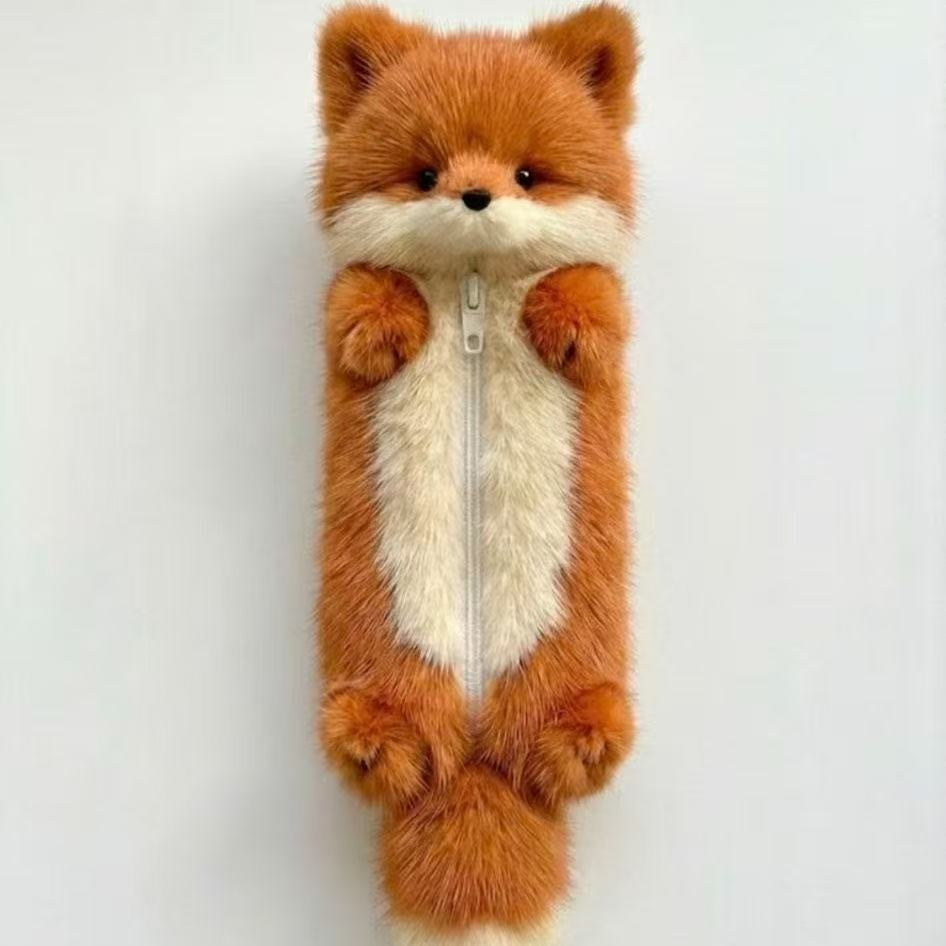 Cute little fox plush pencil case - Brown