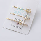Gold Pearl And Charm Hair Clips Set – hair accessories (view 1)