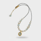 Beaded Pearl Charm Pendant Necklace - Aqua Pearl Charm – jewelry (view 1)