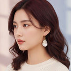 Baroque Pearl Wire Wrap Drop Earring - Gold