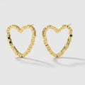 Textured Chunky Hoop Earrings - Gold
