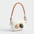 Mini Shoulder Bag AirPods Case - Cream with Blush & Olive Gems (for AirPods 3)