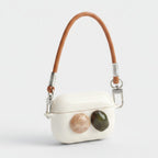 Mini Shoulder Bag AirPods Case - Cream with Blush & Olive Gems (for AirPods 3)
