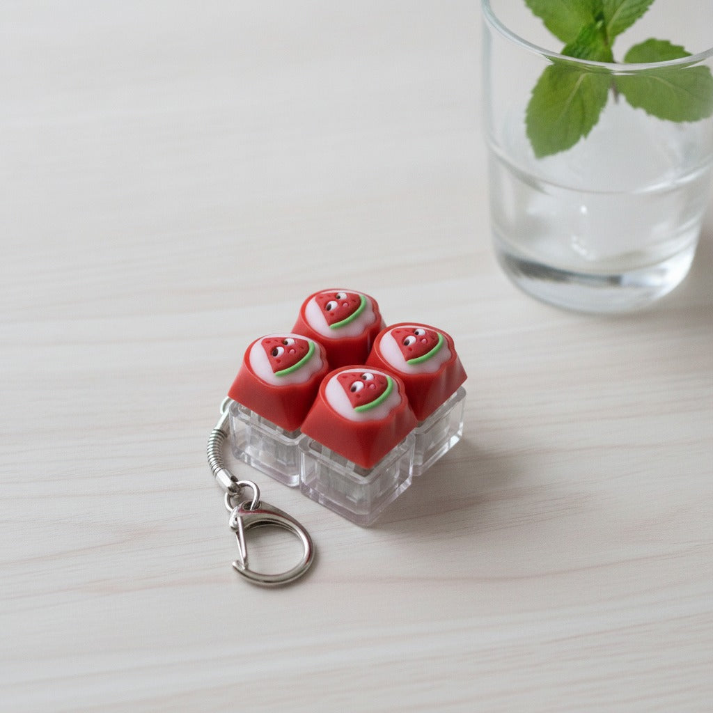 Watermelon Keycap Keychain - Square