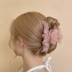 Sculptured Metal Hair Claw - Soft Pink