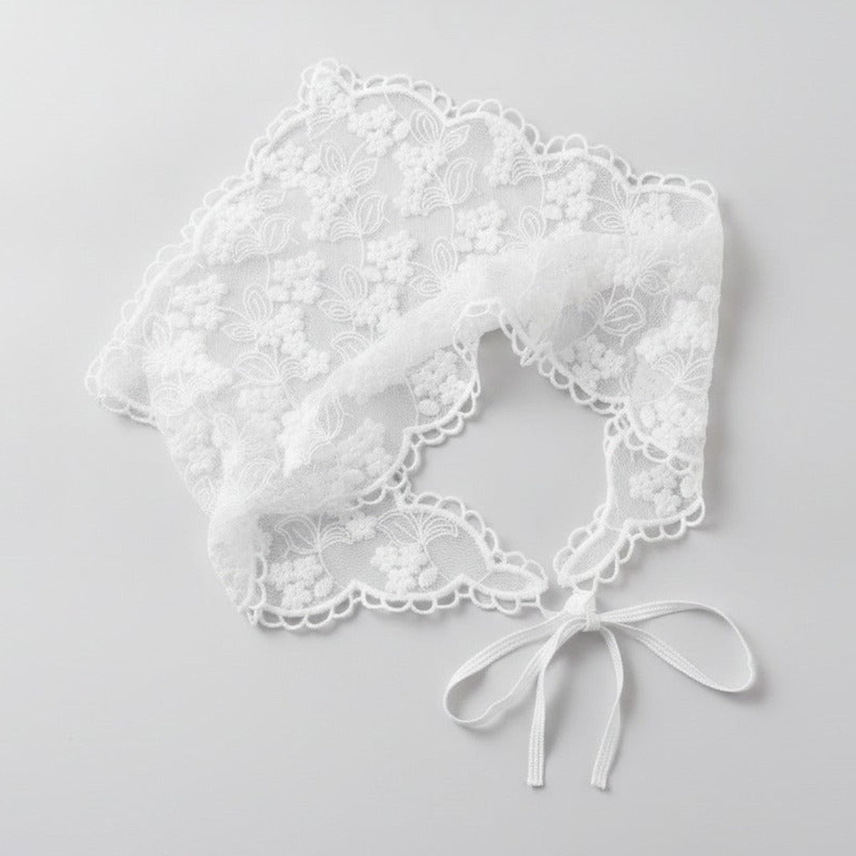 Embroidered Floral Mini Bonnet Headwrap - Plum Blossom