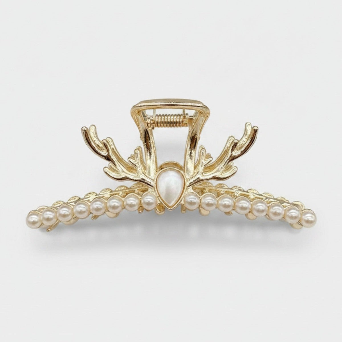 Antler Pearl Rhinestone Hair Claw - Pearl Deer Antler Claw Clip – hair accessories (view 1)
