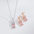 Daisy Gem Pendant Necklace - Gold & Pink