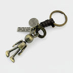 Vintage Bronze Bunny Charm Keychain with Rings – novelty & toys (view 1)