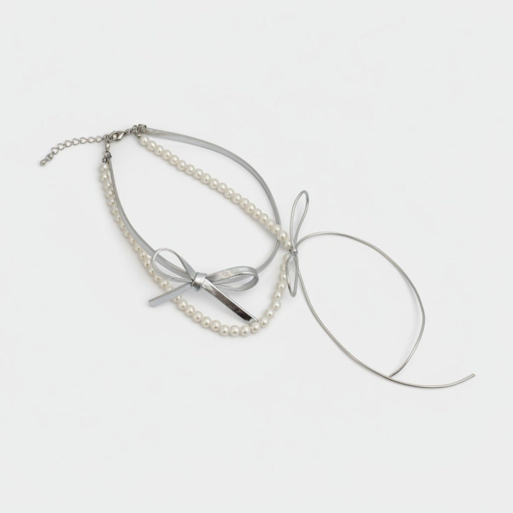 Pearl Beaded Bow Glasses Chain Set – jewelry (view 1)
