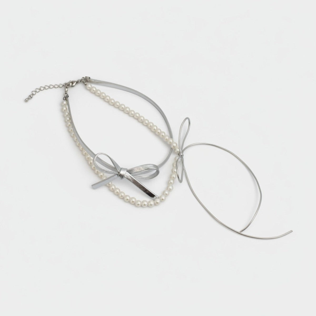 Pearl Beaded Bow Glasses Chain Set – jewelry (view 1)