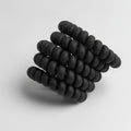 Black Coiled Phone Cord Hair Tie Set – hair accessories (view 1)