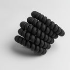 Black Coiled Phone Cord Hair Tie Set – hair accessories (view 1)