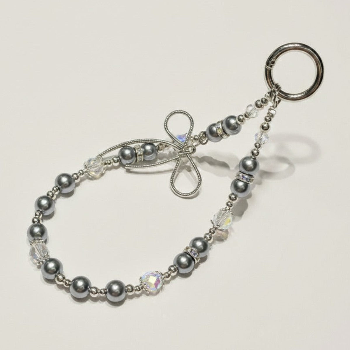 Chic Pearl & Crystal Phone Charm Strap – tech (view 1)