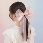Sheer Bow Hair Claw - Blush Pink
