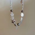Celestial Star & Charm Necklace - Silver