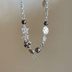 Celestial Star & Charm Necklace - Silver