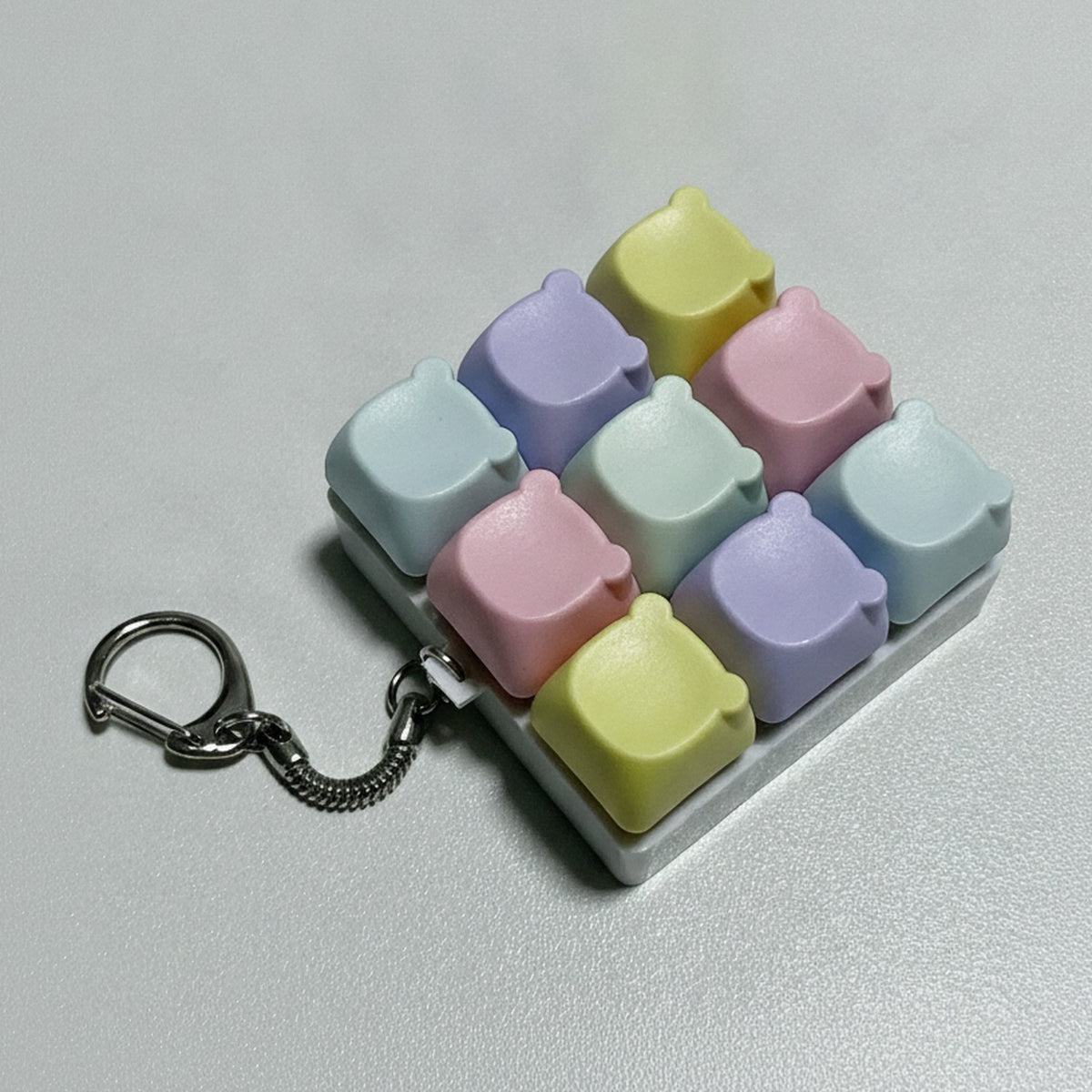 Mini Keyboard Keycap Keychain - Rainbow Mix