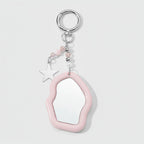 Pink Wavy Acrylic Keyring with Star Charm and Beaded Details – novelty & toys (view 1)
