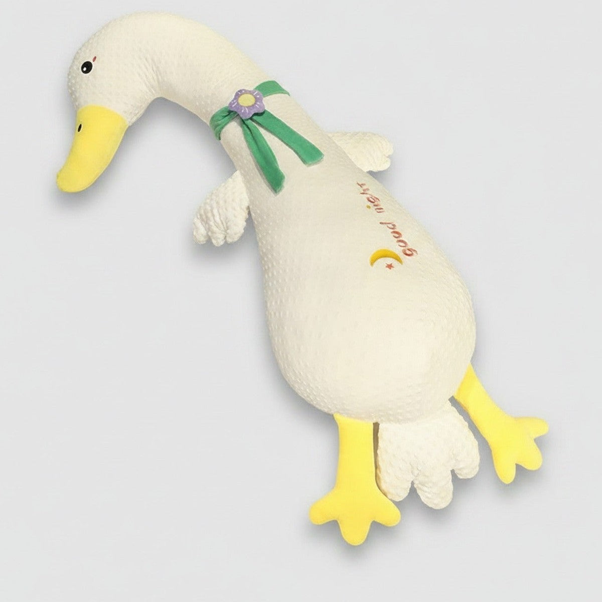Cream Duck Plush Toy With Flower Ribbon – novelty & toys (view 1)