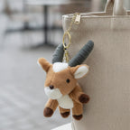 Fuzzy Antelope Keychain - Coffee