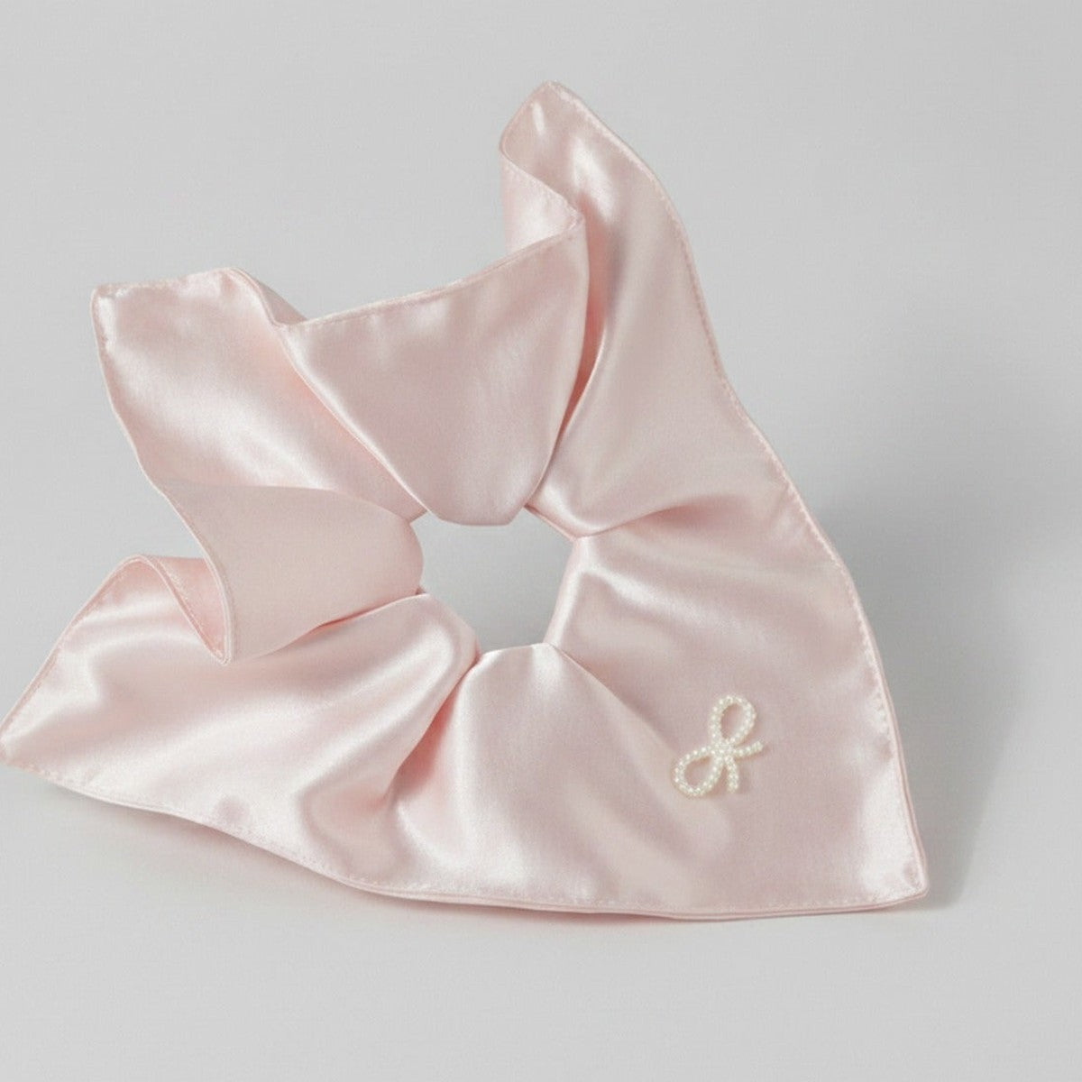 Satin Bow Hair Scrunchie In Mauve – hair accessories (view 1)