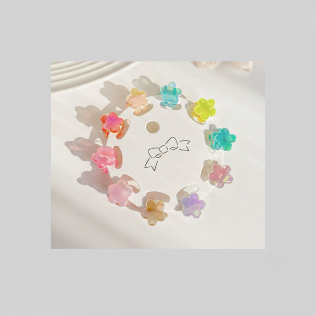 Mini Star Hair Clip Set Flower Mix