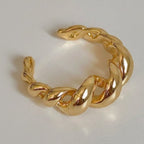Gold Twisted Chain Link Ring – jewelry (view 1)