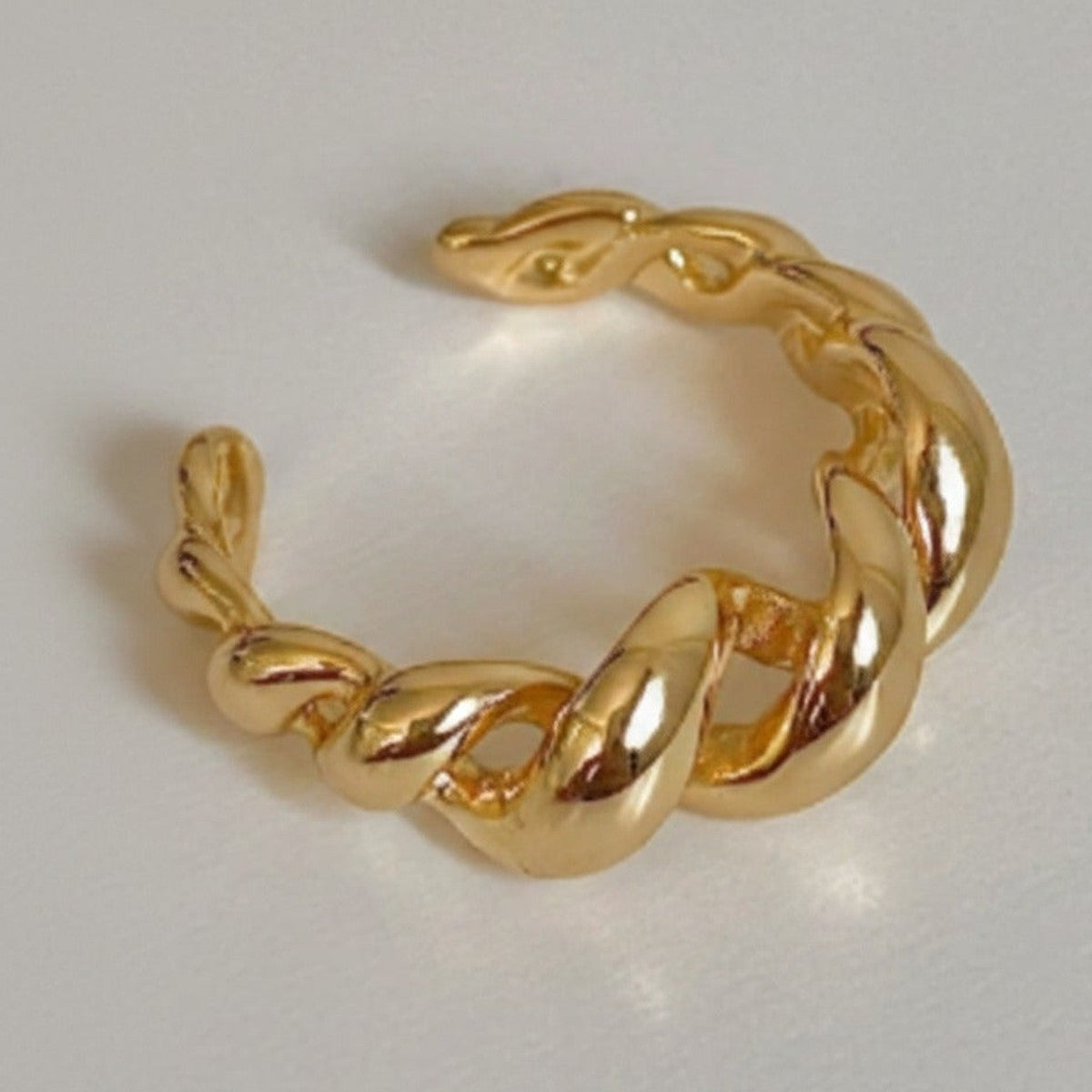 Gold Twisted Chain Link Ring – jewelry (view 1)