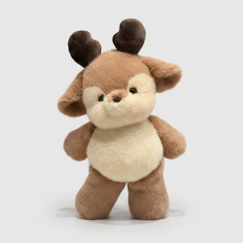 Adorable Brown Reindeer Plush Toy With Black Horns – novelty & toys (view 1)