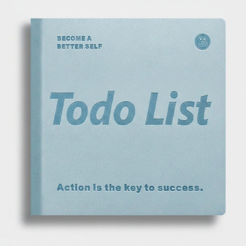 Todo List" Motivational Square Notebook - Daily Planner Blue – stationery