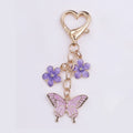 Butterfly Flower Keyring Charm - Purple Butterfly Charm – novelty & toys (view 1)
