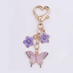 Butterfly Flower Keyring Charm - Purple Butterfly Charm – novelty & toys (view 1)