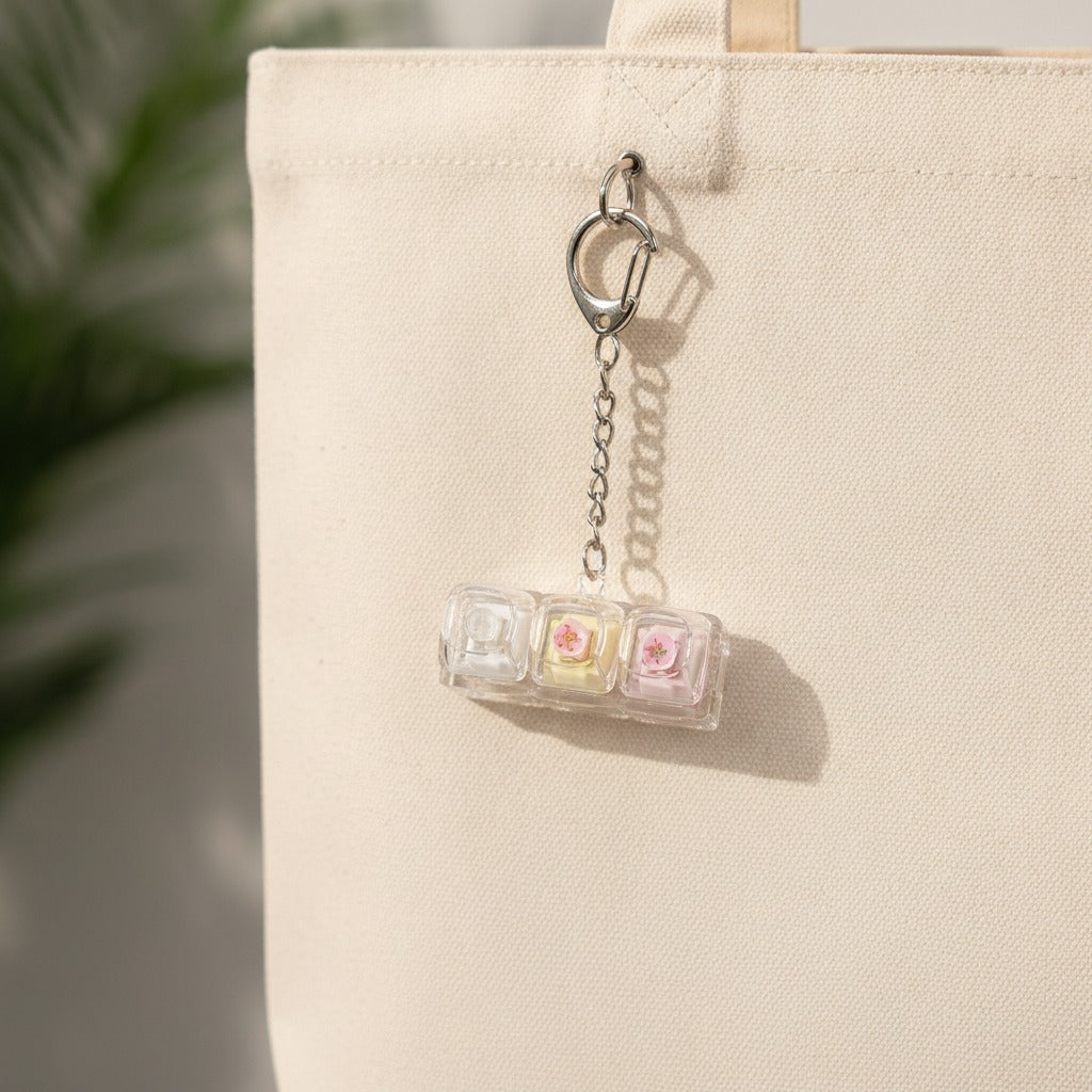 Mini Keycap Trio Keychain - Pastel Mix