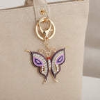 Ornate Butterfly Keychain Charm - Purple