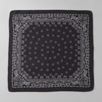 Ornate Bandana Square Scarf - Charcoal