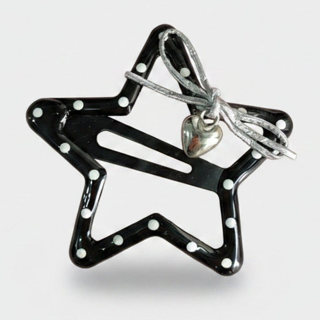 Black Star Hair Clip With Chain Charm – hair accessories (view 1)