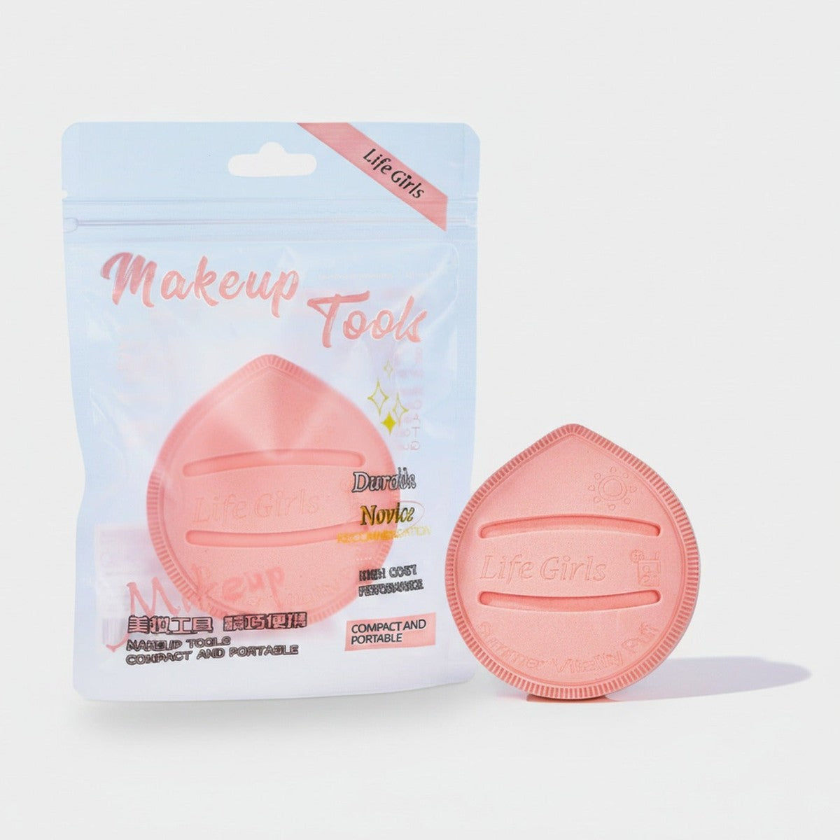 Pink Egg Makeup Sponge Applicator Tool – Korean beauty tool (view 1)