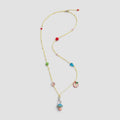 Beaded Charm Necklace With Colorful Fruit Pendants – jewelry (view 1)