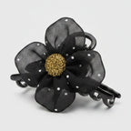 Daisy Flower Hair Claw Clip - Mesh Flower Hair Clip Black – hair accessories (view 1)