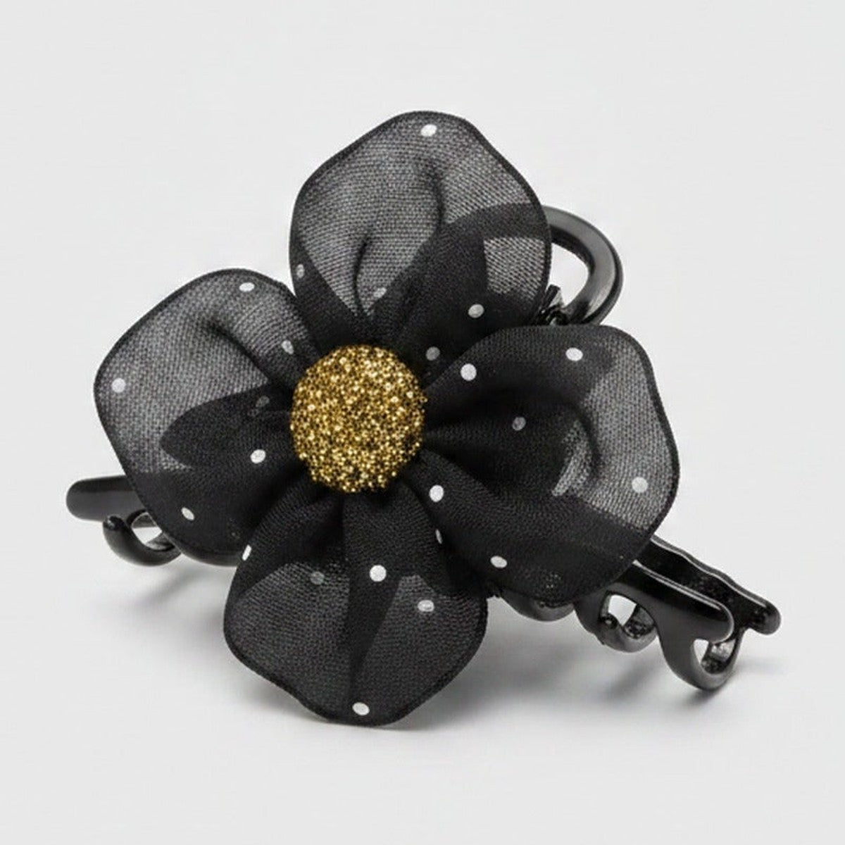 Daisy Flower Hair Claw Clip - Mesh Flower Hair Clip Black – hair accessories (view 1)