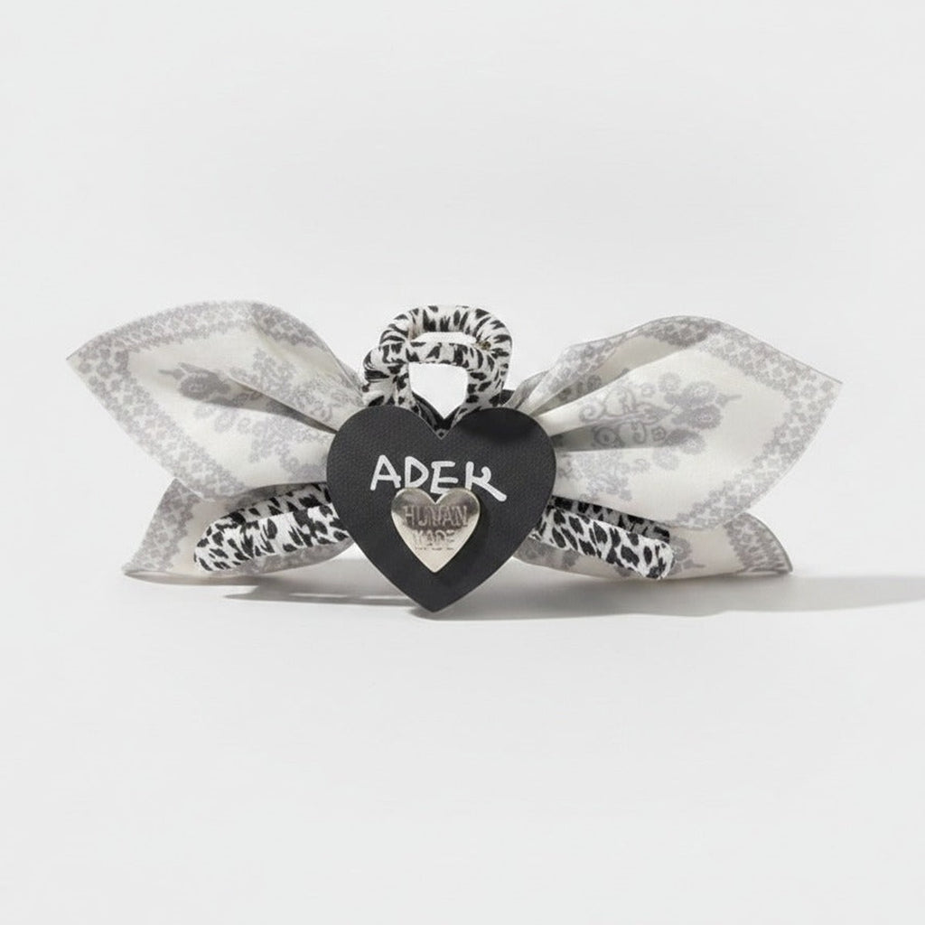 Heart Charm Claw Clip - Lace & Leopard
