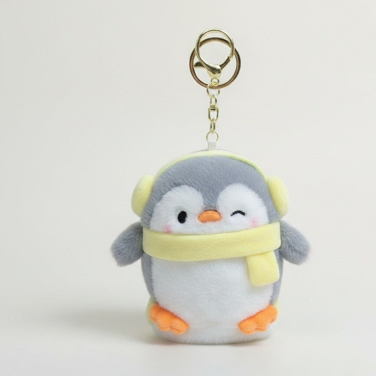 Fluffy Penguin Keychain with Earmuffs – novelty & toys (view 1)