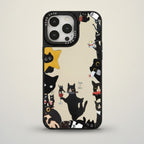 Whimsical Black Cat Graphic Phone Case – tech (view 1)