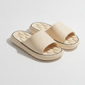 Puffy Slide Slippers With Contour - Khaki – apparel accessories (view 1)