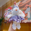 Dress Up Bunny Plush Keychain Cute Bag Charm Gift Toy - Purple 1