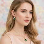 Emerald Teardrop Jewelry Set