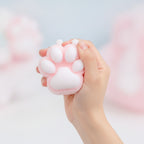 Kawaii Monster Onigiri Rice Ball Toy - Bubblegum Pink - squeeze in hand